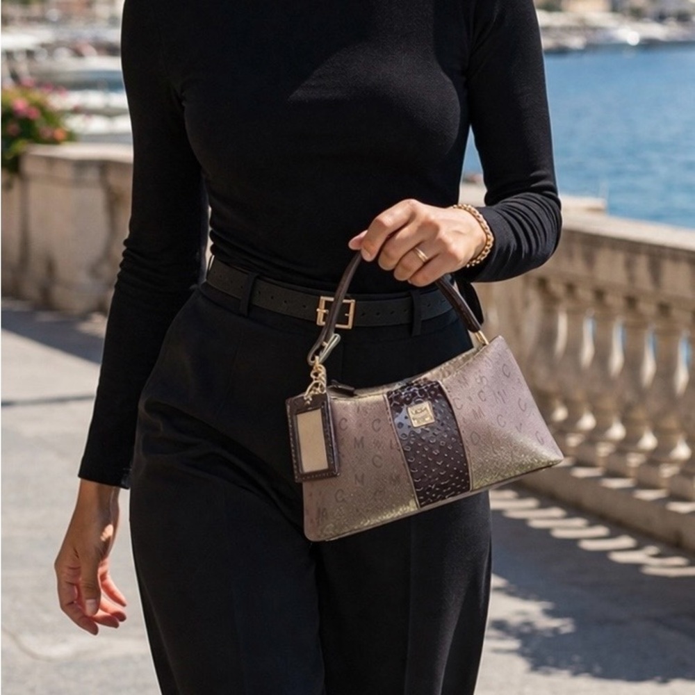 MCM Visetos Monogram Small Top-Handle Bag